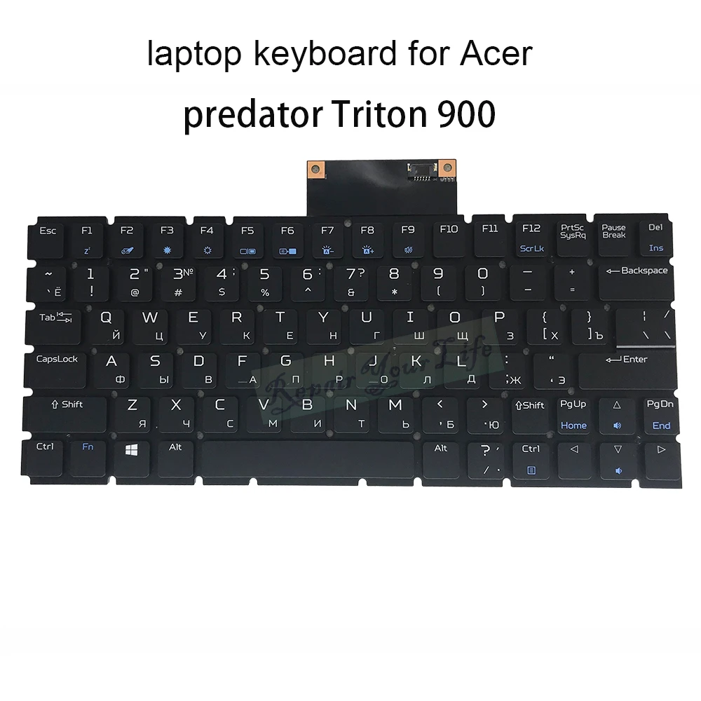 Teclado Retroiluminado de Substituição para Acer Predator Triton 900 Pt91771 ru Teclado Russo Retroiluminação Ms3p-p71brl