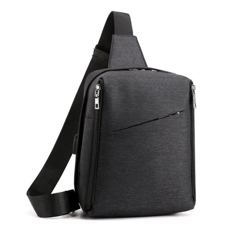 Black Многофункциональные модные мужские сумки через плечо, зарядка через usb, нагрудный пакет, короткая походная Сумка-мессенджеры, водоотталкивающая сумка на плечо, LI-2548 - Цвет: Black