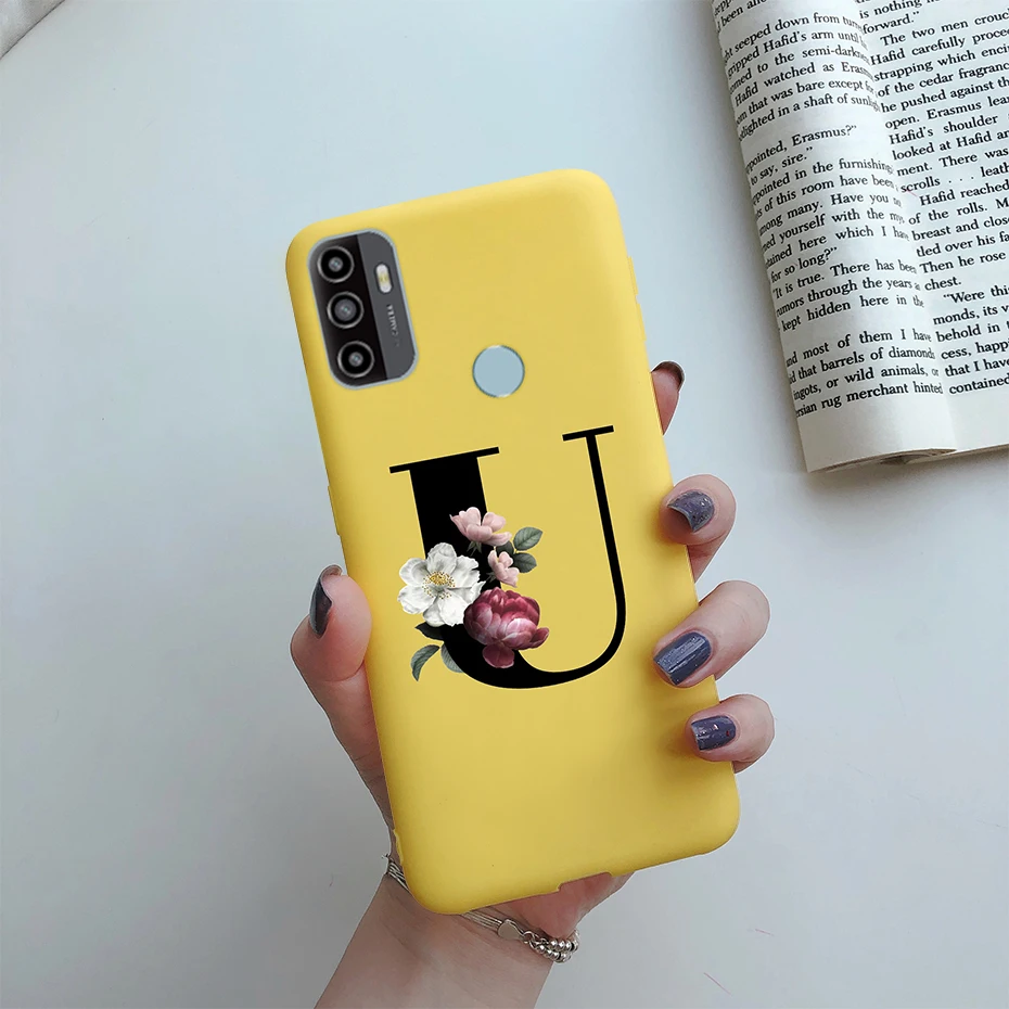 For OPPO A53S 2020 Case Letter Monogram Flower Soft Silicone Phone Back Cover For Oppo a53s 2020 A 53s A53 s Oppoa53 Cases Coque cases for oppo phones Cases For OPPO