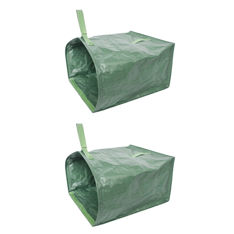 Green 2pcs Зеленый сад газон лист двор мешок для мусора Большой очистки контейнер Tote Садоводство мусор многоразовые мешки для хранения мусора - Цвет: Green 2pcs
