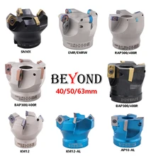 BEYOND BAP300R BAP400R KM12 MFH03R SNMX1206 EMR EMRW 5R 6R RAP300R Milling Cutter Head 40 50 63 mm CNC Face Mill Inserts APMT