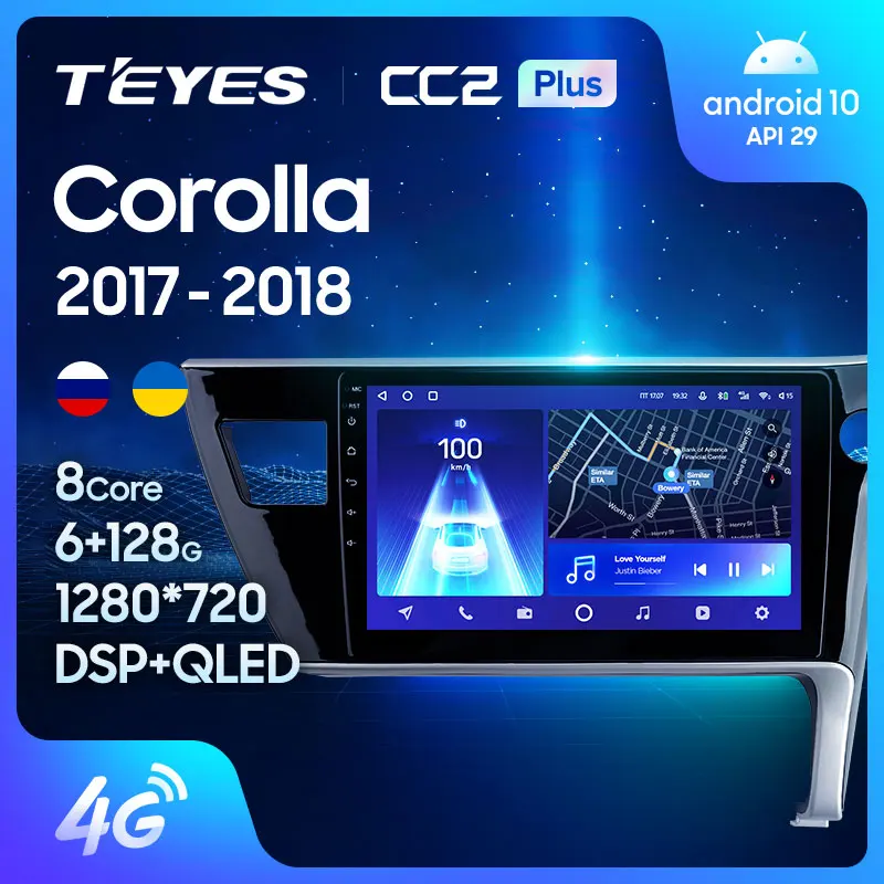 TEYES CC2L и CC2 Plus Штатная магнитола For Тойота Королла Toyota Corolla 11 2017 2018 Right hand driver Android до