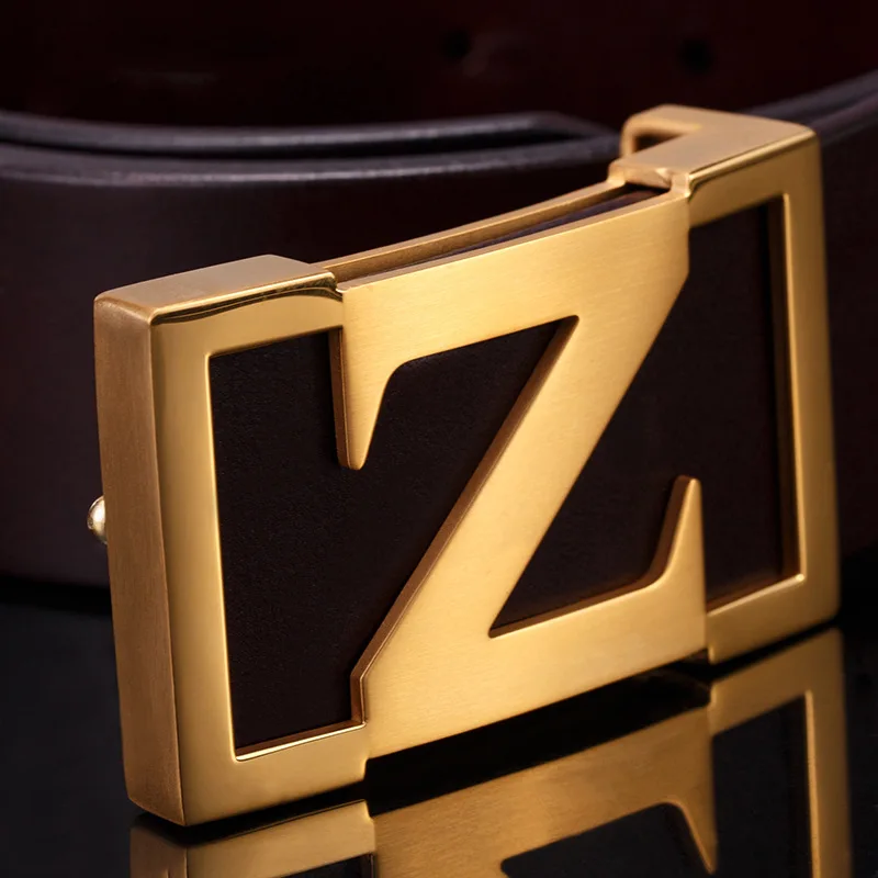 

MEN'S Leather Belt Genuine Leather Letter Buckle H Cowhide Belt MEN'S Belt Buckle Stainless Steel Buckle Belt