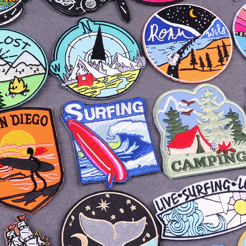  15 Pieces Camping Theme Iron On Patches, Iron On