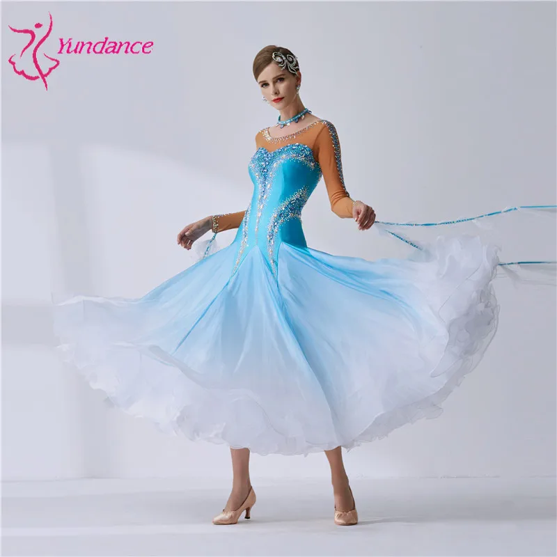 Girl dance costume B-19435 Black Lace Sexy Women Ballroom Dance Dress Long Sleeve Waltz Tango Dance Competition Performance Clothes
