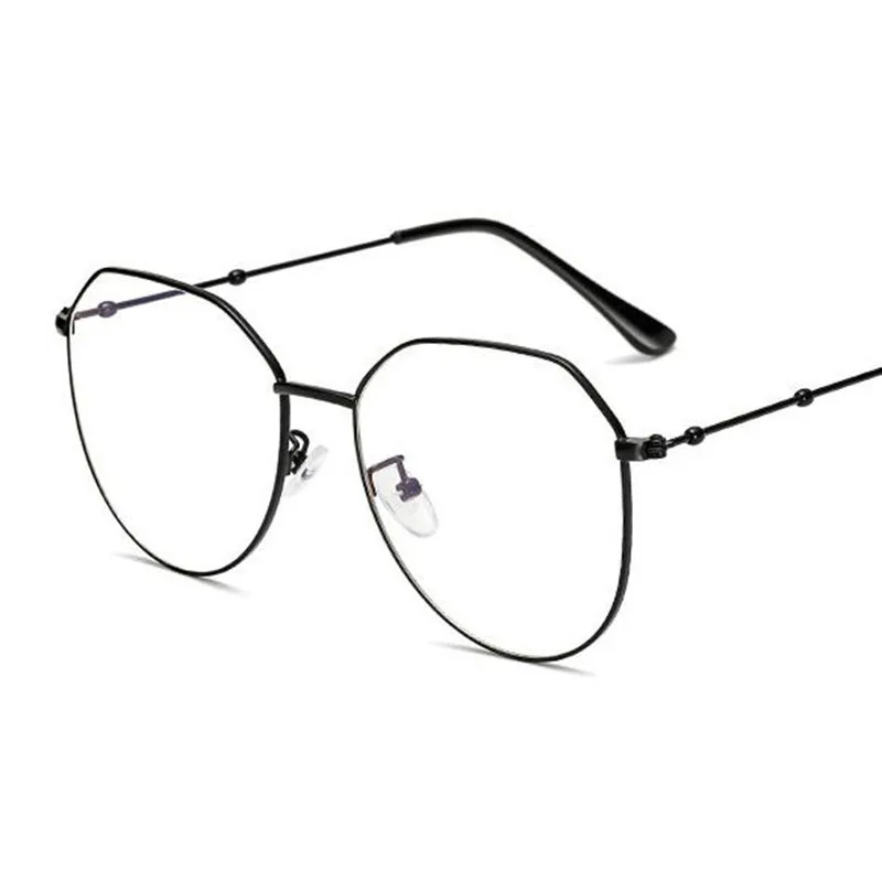 Металлический неправильный многоугольник очки от близорукости Для женщин Для мужчин по рецепту очки-0,5-0,75-1-1,25-1,5-2-2,5-3-3,5-4 - Цвет оправы: black frame