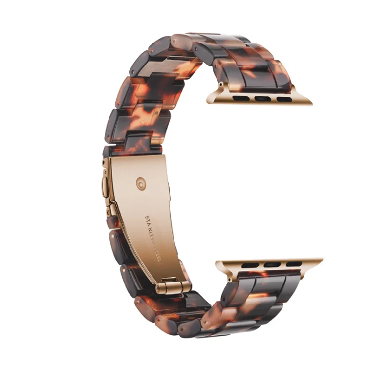 Ремешок из нержавеющей стали и смолы для часов Apple Watch Band 44 мм 40 мм 42 мм 38 мм Замена для iWatch Series 4 3 2 1 наручные