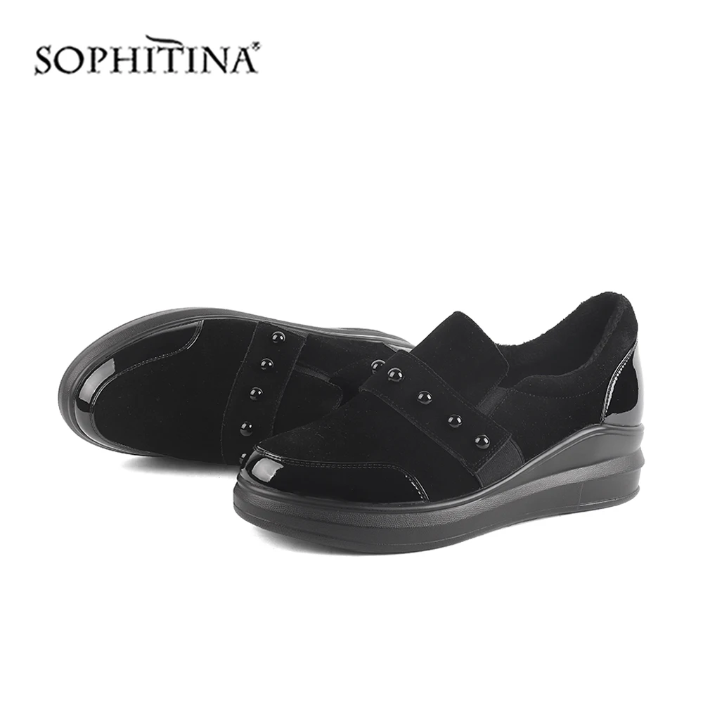 SOPHITINA/Новая зимняя женская обувь Классическая Повседневная модная из коровьей