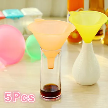 

1/5Pcs Food Grade Silicone Collapsible Funnel Flexible Foldable Kitchen Funnel For Liquid Transfer FDA Approved Kitchen Gadgets