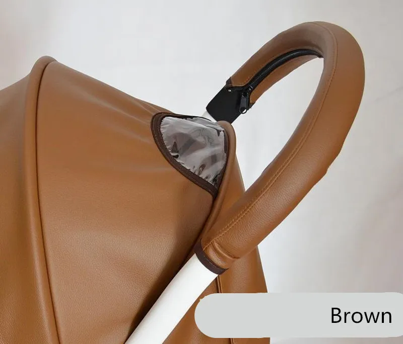 Brown Детская ручка для коляски из искусственной кожи коляска подлокотник чехол Защитный чехол для babyyoya yoya коляска аксессуары для коляски - Цвет: Brown