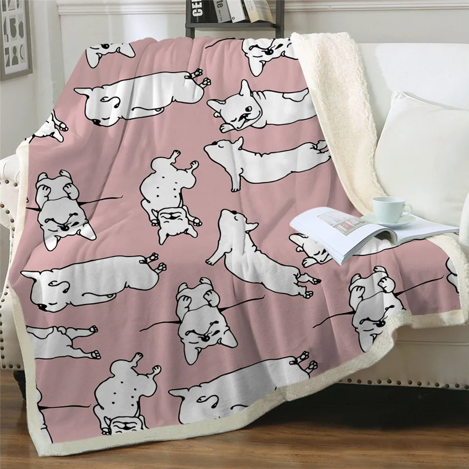 Постельные принадлежности Outlet Puppy мягкое пушистое одеяло бульдог детское одеяло s для кровати мультфильм плюшевое одеяло животные красочные собаки покрывала