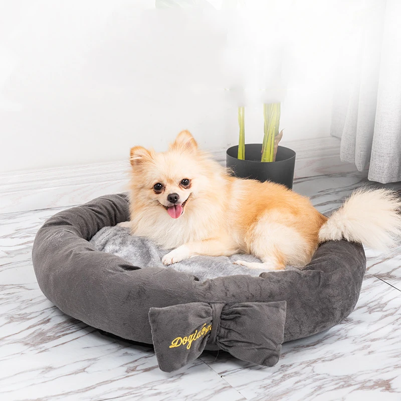 Красивый коврик с бантиком для кошки, Зимний Теплый Щенок щенка cama para gato, высококачественный лежак для питомца, товары для домашних животных