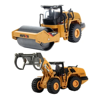 

HUINA 1pcs 1716 1:50 Alloy Grabber Static Model Children's Toys & 1pcs 1715 Static Model of Alloy Roller