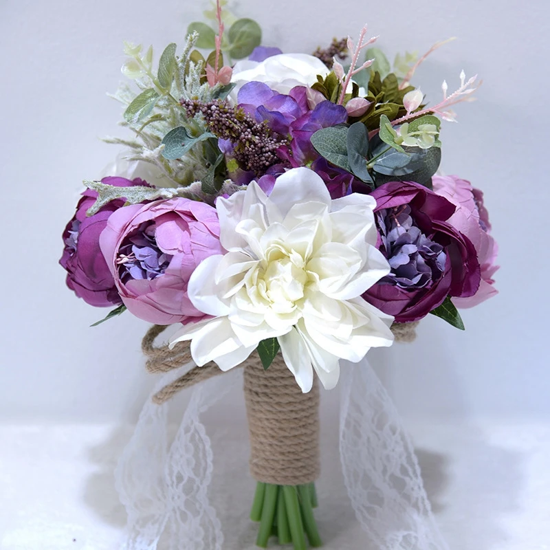 18 шт./лот Искусственные цветы розы свадебный букет белый розовый тайская Королевская роза шелковые цветы для дома украшения Свадебная вечеринка Декор - Цвет: B9