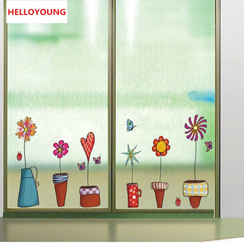 QT-0054 DIY Cartoon Flower Butterfly Wall Sticker Wallpapers Mural Waterproof Bedroom Stickers Home Decor Removable | Дом и сад