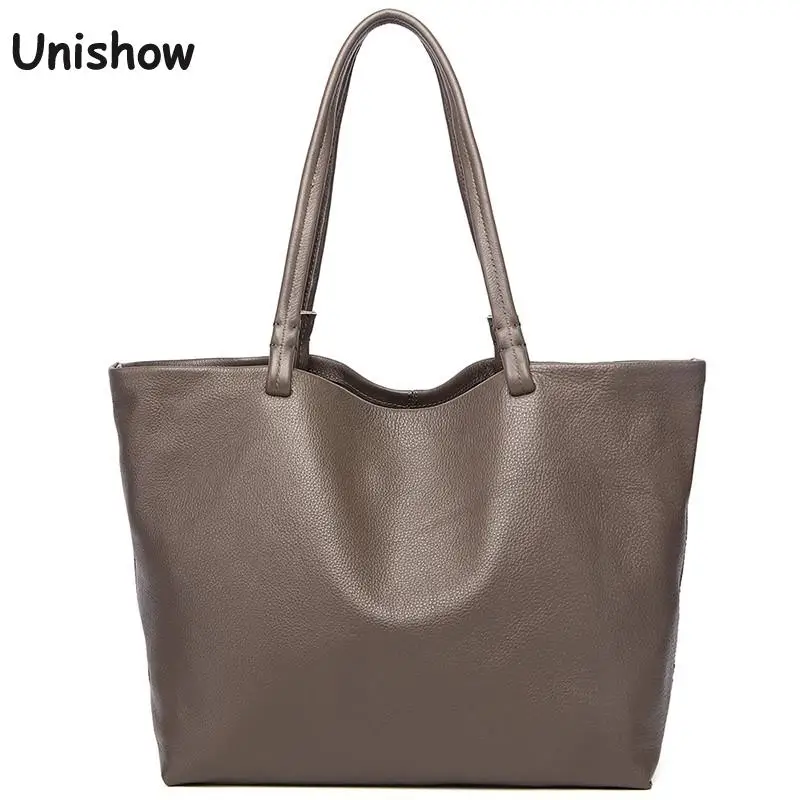 

Luxury Cow Leather Women Totes Bag Casual Genuine Leather Women Shoulder Bag Large Lady Handbags Brand Female Top-handle Bag