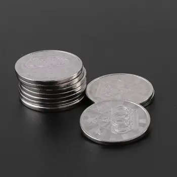 10pcs 25*2 millimetri di Gioco Token In Acciaio Inox Gioco Arcade Coin Crown Gettoni
