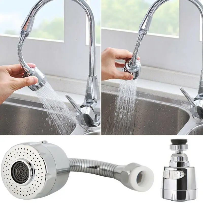 360° Kitchen Tap Head Water Saving Faucet Extender Sprayer Sink Spray Aerator Head Nozzle