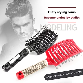 

Hair Scalp Massage Comb Hairbrush Bristle Nylon Women Wet Curly Detangle Hair Brush for Salon Hairdressing Styling Tools