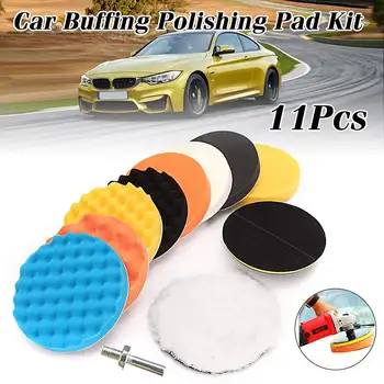 

11pcs 7 inch/6inch/5inch Polishing Waxing Buffing 8 Sponge Pads Set + M14 Thread For Car Polisher Compound Polishing