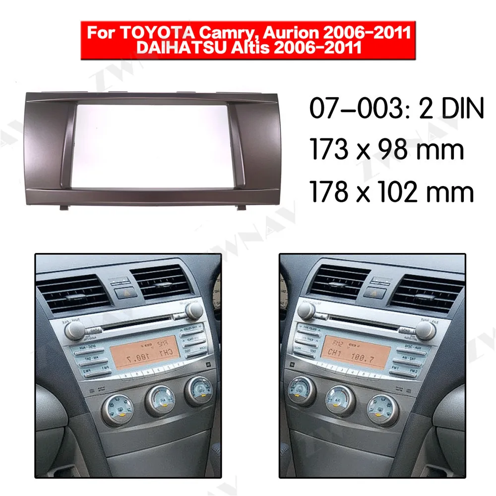 Радио Facia для Toyota Camry 2006-2011 2DIN кронштейн dvd-плеер фасции автомобиля стерео радио установка тире