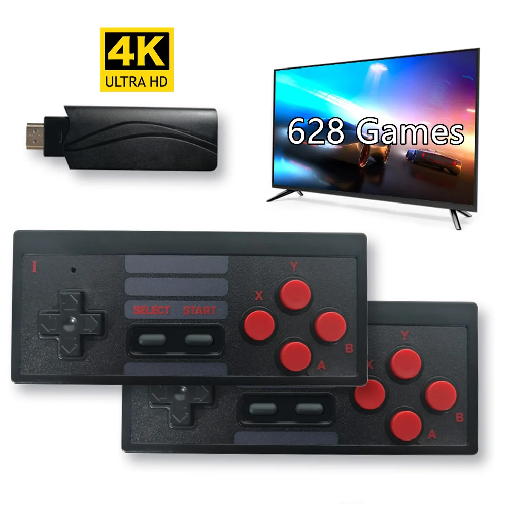 8bit 4k Video Game Console Built In 628 Classic Games Retro Tv Console Box Wireless Controller Hd Compatible Output 2 Player Aliexpress Consumer Electronics
