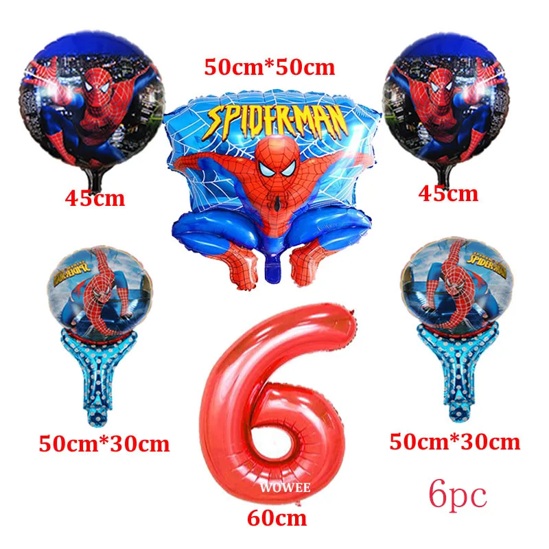 12 обертывания+ 12 Топпер Человек-паук вечерние принадлежности кекс обертка для капкейков топперы супергерой детский душ Дети День рождения украшения - Цвет: 6pc Balloons
