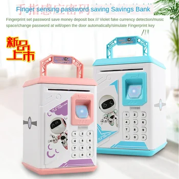 

Cartoon Fingerprint Sensor Piggy Bank Automatic Roll Money Music Story ATM Money Can Plastic Decorations Piggy Bank