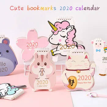 

2020 High Quality Cute Gilding Modeling Desk Calendar Desktop Vertical Desk Calendar Creative Schedule