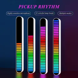 Luzes ativadas por voz do rgb da luz do ritmo do recolhimento do diodo emissor de luz lâmpada colorida de usb para a sala de jogos/carros/estúdio/festa/escritório/decoração do pc