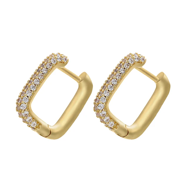 ZHUKOU NEW Hoop earrings gold/silver color small hoop earrings crystal women rainbow earrings Fashion jewelry wholesale VE144 gold white