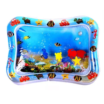 

Baby Kids Water Play Mat Inflatable Infant Tummy Time Playmat Toddler for Baby Fun Activity Play Center Water Cushion