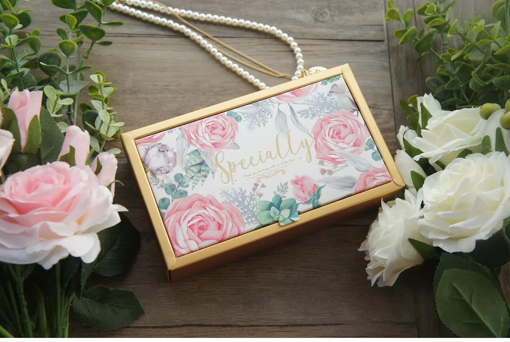 18,5*11*4,7 см 3 набора Золотая Акварельная розовая роза особенно дизайн бумажная коробка+ сумка как День рождения Свадьба праздничная подарочная упаковка использования
