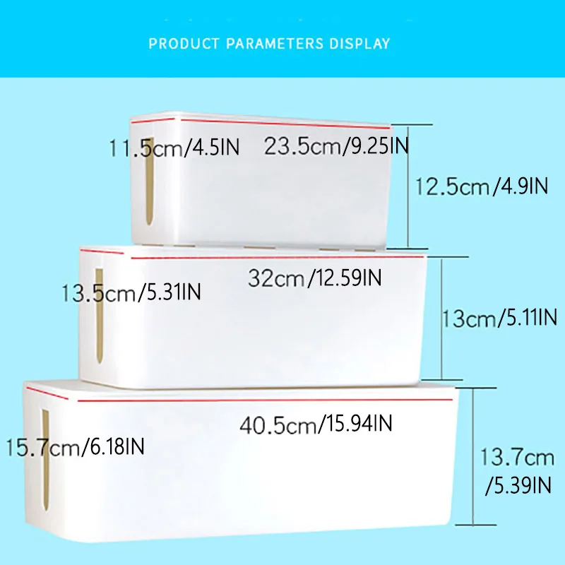 Пластиковая проволочная коробка для хранения кабельного менеджера, органайзер, коробка, большая силовая полоса, коробка для хранения, распределительная коробка для домашней безопасности, 3 размера