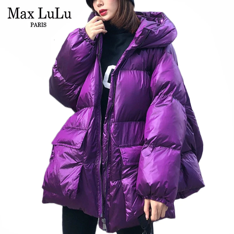 Max LuLu, модная Корейская женская одежда в стиле панк, женские утепленные зимние куртки с капюшоном, стеганые пальто, повседневные негабаритные зимние парки