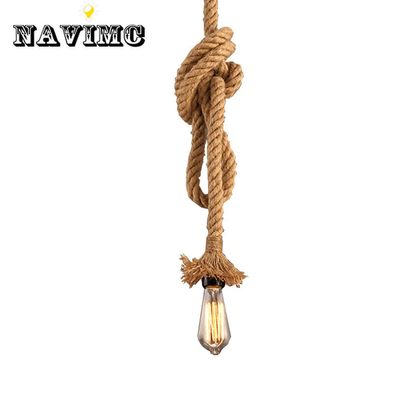 

Personality Creative Hand-made Hemp Rope Pendant Light Retro Cafe Industrial Wind Bar American Country Decoration