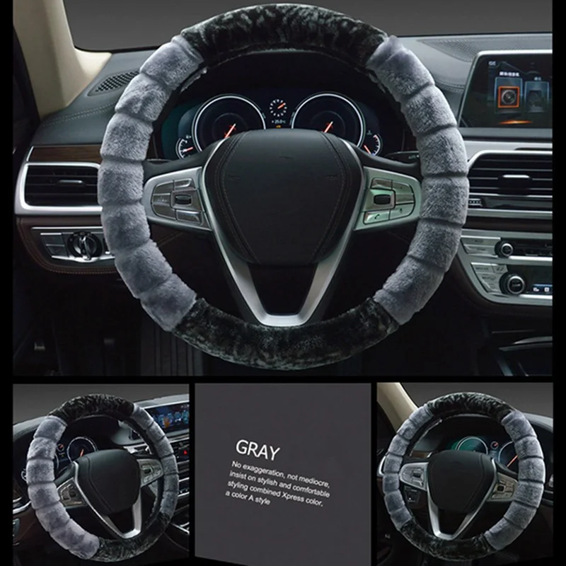Стиль Автомобильный захват крышка рулевого колеса короткий плюшевый зимний теплый чехол рулевого колеса автомобиля плюшевый всесезонный