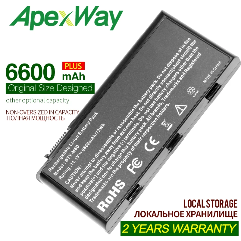 Аккумулятор для ноутбука 6600 мАч 11 1 В MSI GT783 GT783R GX660 GX660D GX660DX GX660DXR GX660R GX680 GX680R GX780 GX780DX