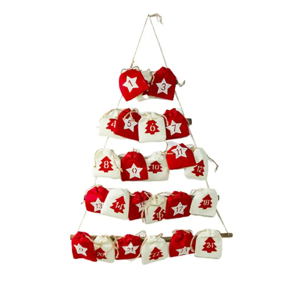 

Christmas Countdown Calendar Hanging Bag Cloth Storage Bag Xmas Decoration Kerst 2019 navidad home decoration accessories