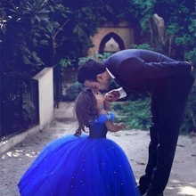 Платье для свадебной вечеринки Новые Платья с цветочным узором для девочек фатиновое бальное платье, украшенное бусинами, платья для первого причастия, свадебные вечерние платья Полная длина, для детей возрастом от 2 до 14 лет