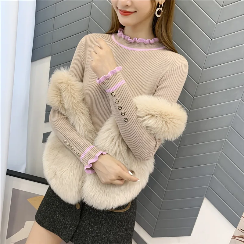 9410 Actual Shot New Thickened Button Bottom Bottom Blouse 36