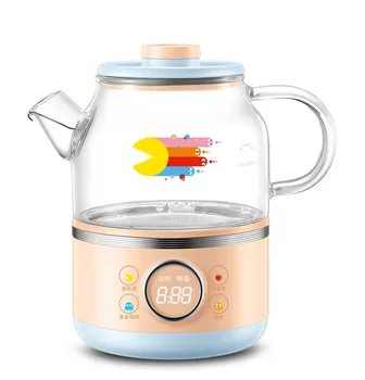 

220V 600ml 800w Automatic insulation Electric kettle Health pot 6gears adjustment High borosilicate glass Soup fruit tea