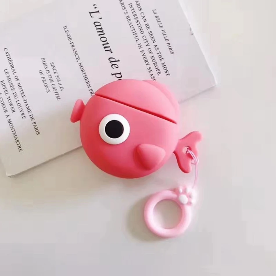 Чехол для наушников с динозавром для Airpods 2, чехол с милой рыбкой для Apple Air pods, силиконовый чехол с солнечным цветком, Радужный чехол для ушей, улыбка - Цвет: 217U2