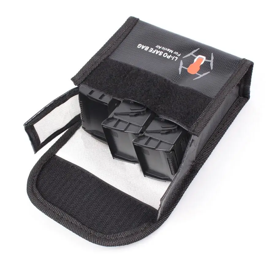 For 3pcs Battery Для DJI Mavic воздушная батарея безопасная сумка Lipo батарея защитная сумка стекловолокно огнестойкая Взрывозащищенная сумка для хранения защитный чехол - Color: For 3pcs Battery