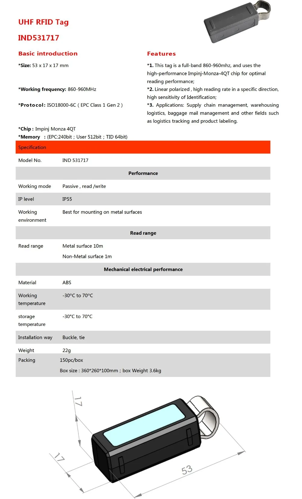 yr531717 invelion captura rfid tag