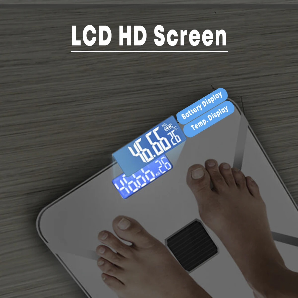 LCD Digital Wireless Body Fat Analyzer Healthy Weight Loss Balance Scale BMI Tester Anti-collision Automatically Turns Off