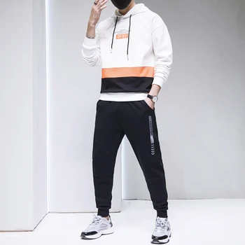 

Casual Tracksuit Set Men Fashion 2020 Jogger Sports Sportswear Suits Spring Autumn Two Pieces Hoodies Pants Set Male Sweat Suit