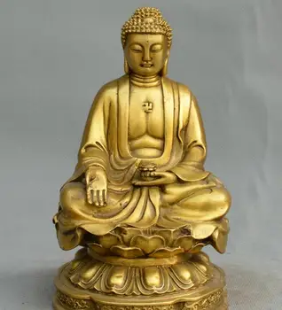 

Collect China Tibet Buddhism old Bronze Sakyamuni Buddha merciful Buddha statue
