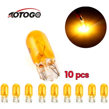 

10 pcs w5w T10 parking lights Halogen bulb for cars 194 501 Side wedges car light source instrument lamp yellow