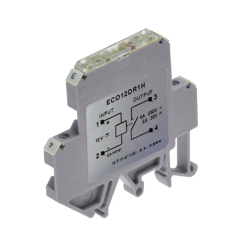 

6mm thick ultra-thin intermediate relay 12V DC input 1 group normally open output 6A replace MCZ